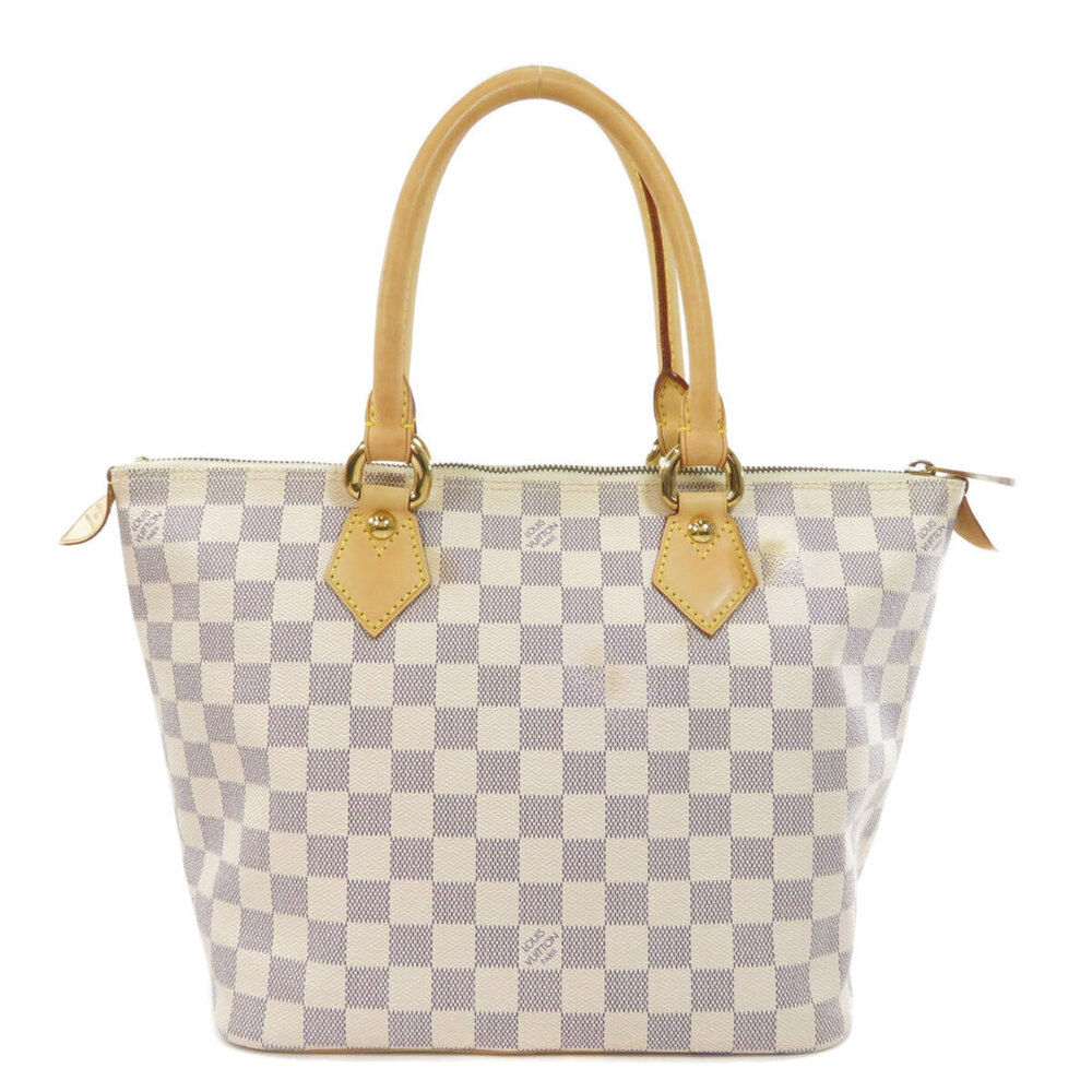 Louis Vuitton White Azur Bag Saleya Tote Damier Canvas